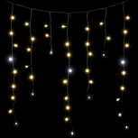 Гирлянда Бахрома с Колпачком 3,2 x 0,9 м Тепло-Белая с Мерцанием Белого Диода 220В, 180 LED, Провод Черный ПВХ, IP65