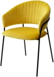 Стул M-City ГЕММА, цвет желтый #H19, велюр / черный каркас