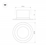 Светильник встраиваемый LED MS-DROP-BUILT-R158-30W Warm3000 (WH, 90 deg, 230V) (Arlight, IP54 Металл) 041464 Arlight