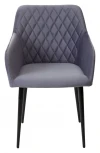 Стул BRANDY-X СЕРЫЙ #27, велюр / черный каркас