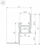 Профиль ARH-СEIL-S14-SHADOW-3000 WHITE (Arlight, Алюминий) 045554