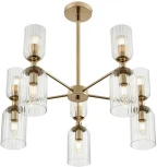 Потолочная люстра на штанге Lumion Kassia 6586/10 золото/прозрачный, металл/стекло E14 10*40W 220V