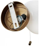 Бра с выключателем сонетка Lumion Carmela 8278/1W латунь/белый, металл/стекло Е14 1*40W 220V