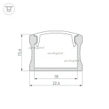 Профиль с экраном ALU-WIDE-H15-2000 ANOD+FROST (Алюминий) 014848 Arlight
