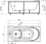 Акриловая ванна Акватек Афродита 150 см, слив слева