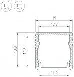 Профиль SL-MINI-15-2000 ANOD (Arlight, Алюминий) 049019