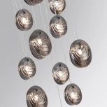 Подвесная люстра каскадная Odeon Light Mussels 5038/11 черный/дымчатый/металл/стекло G9 11*40W (220V, на проводе)