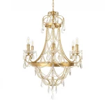 Подвесная люстра со стеклянными подвесками в форме подсвечника Loft It Foil 10430/6 (220V, на цепи, подсвечник, свеча)