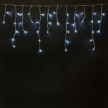 Гирлянда Бахрома на Батарейках 3 x 0,5 м Белая, 100 LED, Провод Прозрачный Силикон, IP65