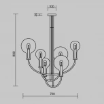 Потолочная люстра на штанге Maytoni Status MOD333PL-06B