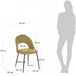 Обеденный стул La Forma (ex Julia Grup) Mahalia (Горчичный/ Пена,Металл,Сталь,Фанера)
