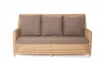 Диван трехместный из искусственного ротанга, цвет соломенный 4SIS Гляссе YH-C3579W-2