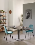 Обеденный стул La Forma (ex Julia Grup) Yaren (Бирюзовый,Синий/ Фанера,Сталь,Пена)