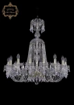 Подвесная большая люстра Art Classic 11.24 11.24.16.300.XL-86.Gd.V0300 (220V, хрусталь, на цепи, подсвечник, свеча)