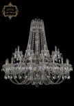 Подвесная большая люстра Art Classic 11.21 11.21.20+10.400.2d.Br.Sp (220V, хрусталь, на цепи, подсвечник, свеча)