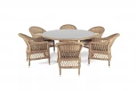 Обеденная группа плетеная, цвет соломенный 4SIS Эспрессо-150 S ECS6T-7-SET