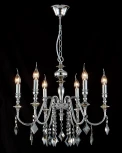 Подвесная люстра Crystal Lux MERCEDES SP6 CHROME/SMOKE (220V, на цепи, свеча)