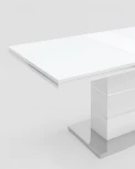 Стол обеденный Stool Group Глазго раскладной 140-170*80 глянцевый белый УТ000003500