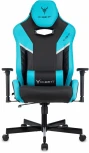 Кресло игровое Knight Thunder 5X черный/голубой эко.кожа крестов. металл