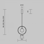 Подвесной светильник LED Maytoni Paparazzi MOD407PL-L12B3K1 (220V, на проводе, шар, кольцо)