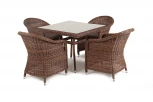 Обеденная группа из искусственного ротанга, цвет коричневый 4SIS Фредо FC4T-5-SET brown