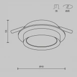 Встраиваемый светильник Hoop GX53 1x15Вт Maytoni Technical DL086-GX53-RD-WB (220V, круглые)