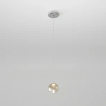 Подвесной светильник светодиодный Eurosvet WONDER со стеклянным плафоном 50234/1 LED янтарный (220V, на проводе, шар)