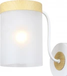 Бра Escada Harmony 1x40Вт E14, металл/стекло, белый/дерево, матовый плафон (220V)