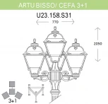 Наземный фонарь Fumagalli Cefa U23.158.S31.BXF1R (220V, под старину, IP55)