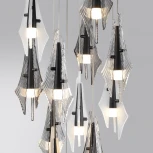 Потолочная каскадная люстра Odeon Light Afalina 5442/69L черный/бел.матовый/прозрачн./дымчатый/металл/стекло/акрил LED 69W 3000K (220V, на проводе)