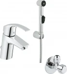 Смеситель Grohe Eurosmart New 23124002 для раковины с гигиеническим душем