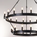 Подвесная большая люстра ярусная Citilux Смитсон CL470230 (на цепи, свеча, круглые, под старину, кольцо)