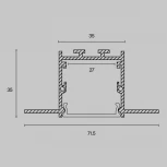 Алюминиевый профиль скрытого монтажа 71x35 Maytoni Led Strip ALM-7135-S-2M