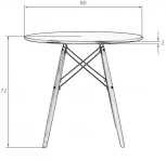 Стол обеденный DOBRIN CHELSEA`80 BLACK (столешница белая, основание черное) 108_BlackBase-TD-LMZL BLACK, цвет столешницы белый, основания черный