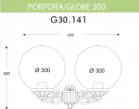 Настенный фонарь уличный Fumagalli GLOBE 300 G30.141.000.AZF1R (220V, фонарь, шар, IP55)