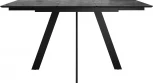 Стол DikLine DKD140, керамика 140(180)х80, мрамор черный матовый, опоры черные (2 уп.) арт.00-00076077