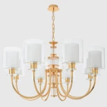 Подвесная люстра Crystal Lux ELENA SP8 GOLD (220V, на цепи, круглые)