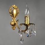 Бра Ambiente by Brizzi Benisa 2226/1 AB Tear Drop (220V, хрусталь Asfour, подвески, подсвечник, свеча)