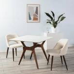 Стол R-Home Нарвик 960*960 Белый Темный орех