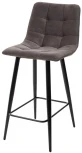 Полубарный стул CHILLI-QB графит #14, велюр / черный каркас (H=66cm)