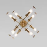 Потолочная люстра Wi-Fi ярусная на штанге Eurosvet Oriens 60166/8 латунь (220V, управление смартфоном, голосовое управление, умный дом - Minimir Home, Алиса, Маруся, Салют)