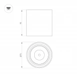 Накладной светильник LED SP-SALT-R75-8W Warm3000 (WH-BK, 40 deg, 230V) (Arlight, IP44 Металл) 039378