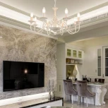 Подвесная люстра Arte Milano AM342620 342620/8 WT+G (220V, на цепи, подсвечник, свеча)