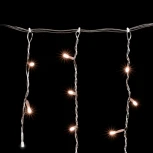 Гирлянда Бахрома 4,9 x 0,5 м Экстра Тепло-Белая с Мерцанием Белого Диода 220В, 240 LED, Провод Прозрачный ПВХ, IP54