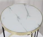 Столик журнальный SHT-CT15 светлый мрамор/латунь/черный Sheffilton 3192917502