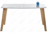 Стеклянный стол Woodville Серсея белый / дуб монтана 462079