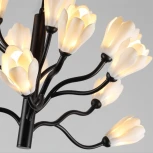 Подвесная люстра Odeon Light Gardi 5090/15 черный матовый/белый/фарфор G4 LED 15*5W (220V, на тросе, цветы)