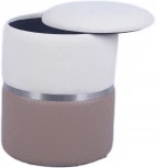 Пуф Кэрри с ящиком серебро шенилл светло-коричневый Stool Group арт.УТ000039381