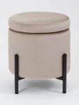Пуф MyFar Фрэнк с ящиком серо-бежевый велюр MF1020-1