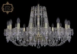 Подвесная большая люстра Art Classic 11.24 11.24.16.300.Gd.V0300 (220V, хрусталь, на цепи, подсвечник, свеча)